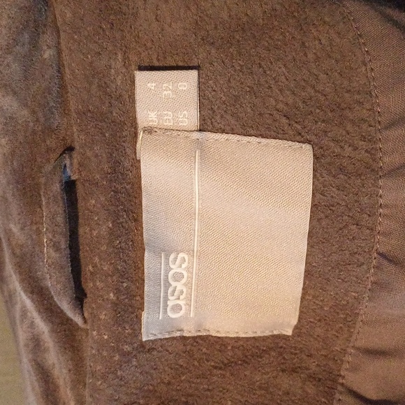 Asos Cloud grey suede biker jacket 0 XS - Picture 9 of 16